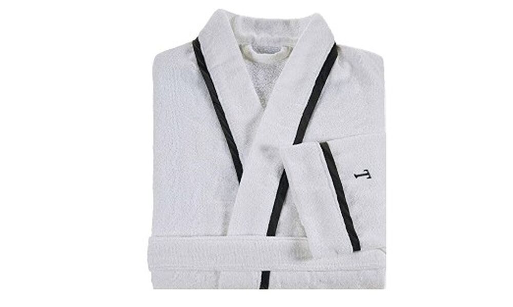 Roupão Aveludado Trussardi Masculino M Domenico filete cinza - Imagem 4