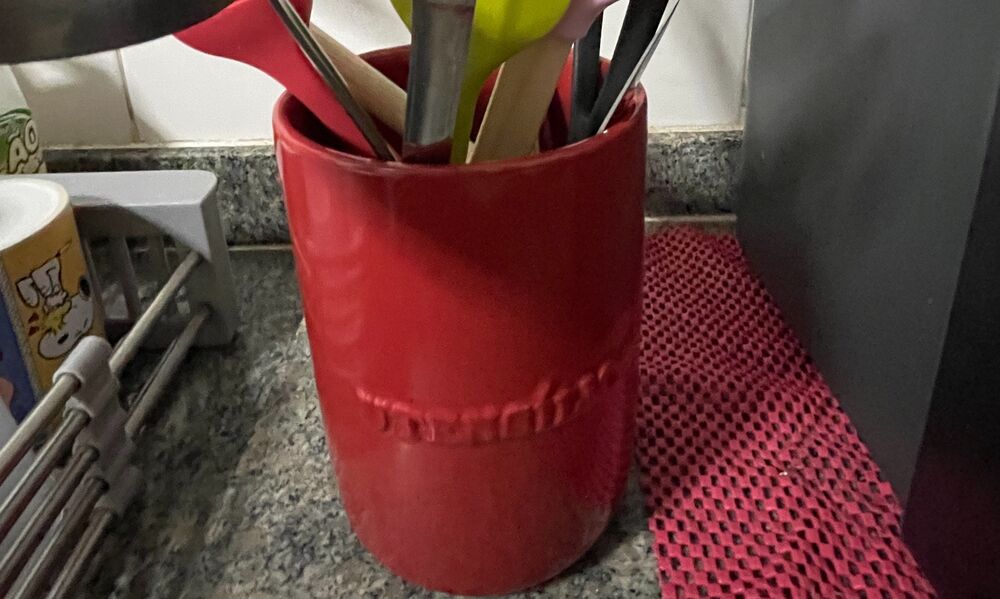 Porta Utensílios de Cerâmica, 15,5x12,5cm, Vermelho, Mondoceram Gourmet, 80355 - Imagem 2