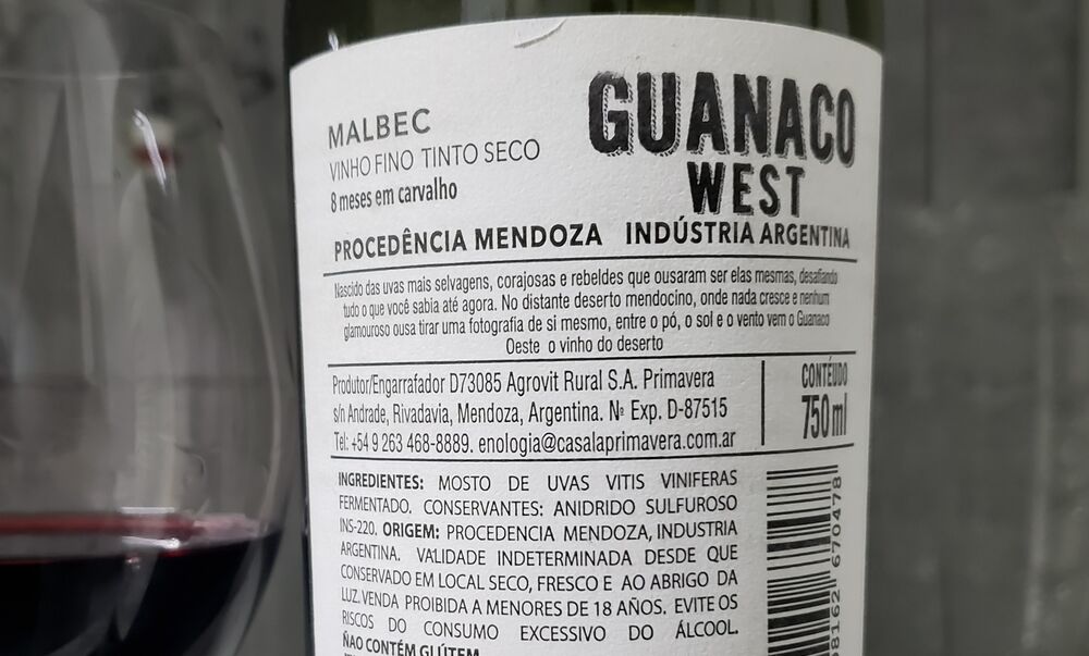 Foto de Vinho tinto Guanaco West Malbec