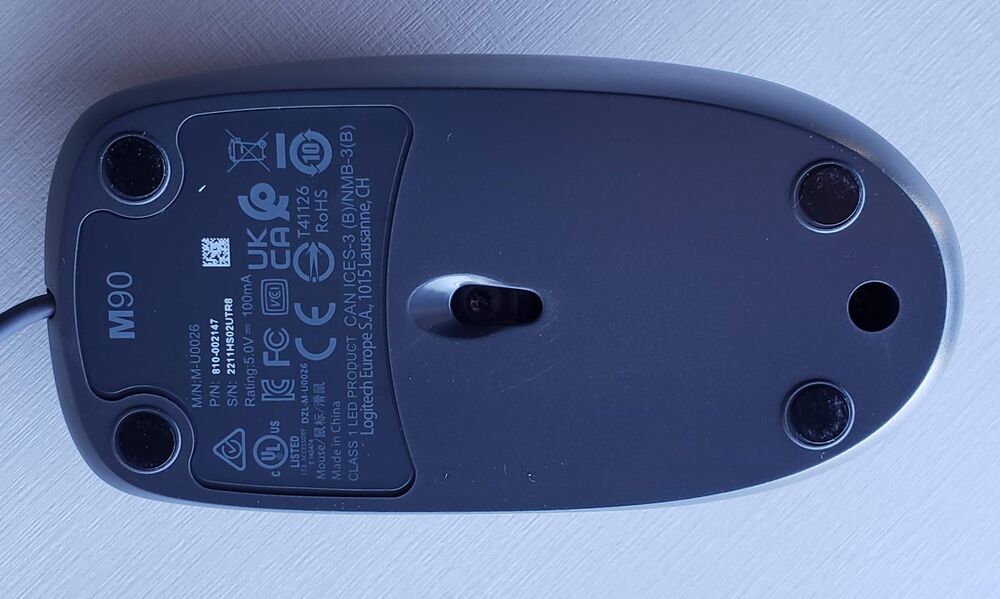 Mouse com fio USB Logitech M90 - Cinza - Imagem 2