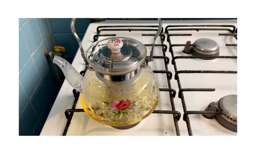 Chaleira com Infusor de Chá Vidro Inox e Cerâmica 1L - Imagem 1