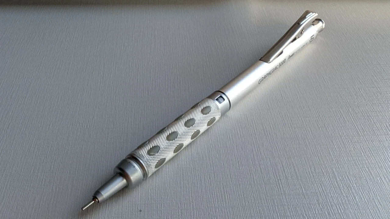 Pentel Lapiseira GraphGear 1000, tamanho da ponta (0,5 mm), barril preto, 1 cada (PG1015A) - Imagem 1