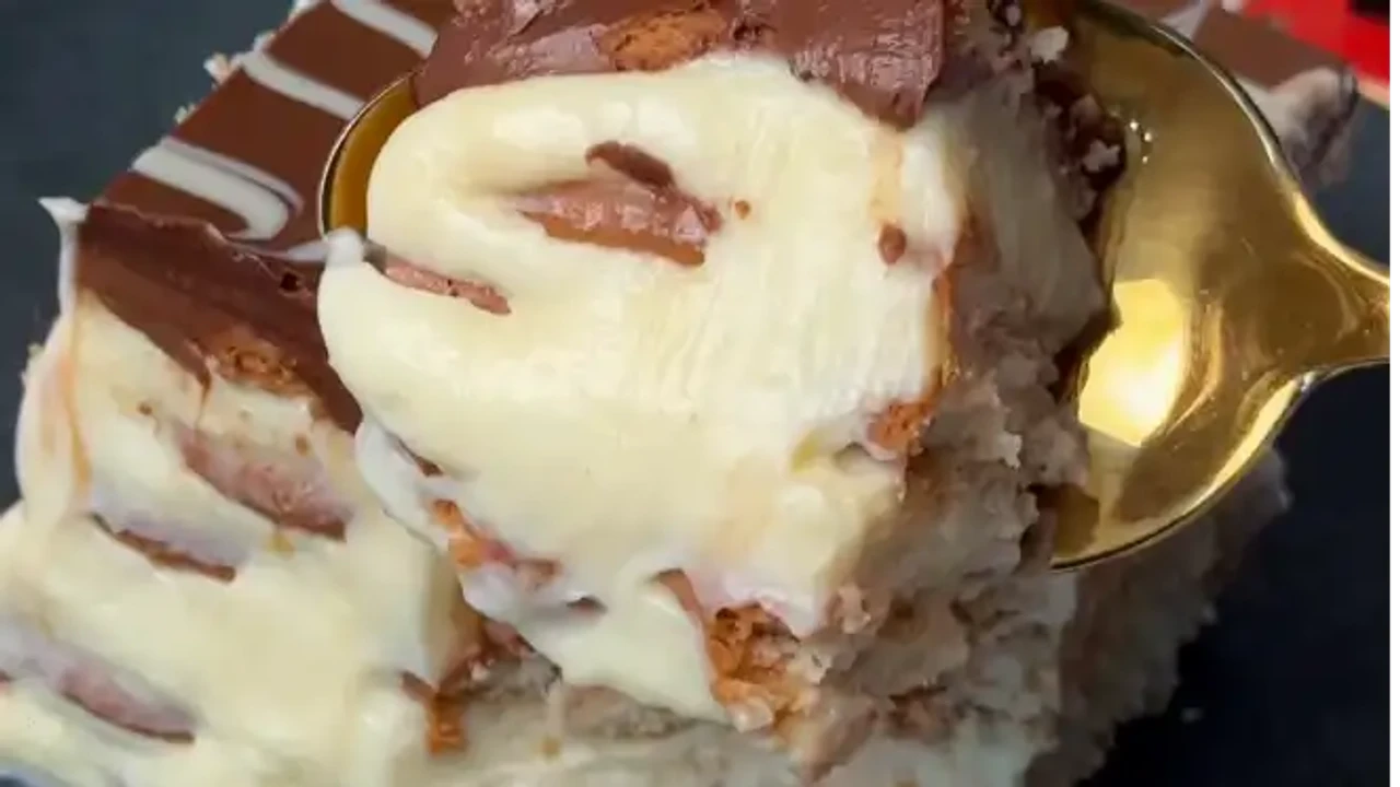 Imagem de Sobremesa de Bolacha com Ganache